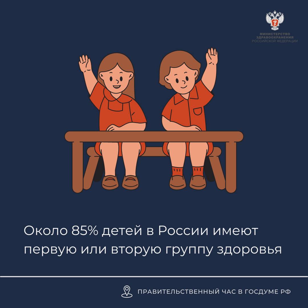 Около 85% детей в России имеют первую или вторую группу здоровья Около 85% детей в России имеют первую или вторую группу здоровья